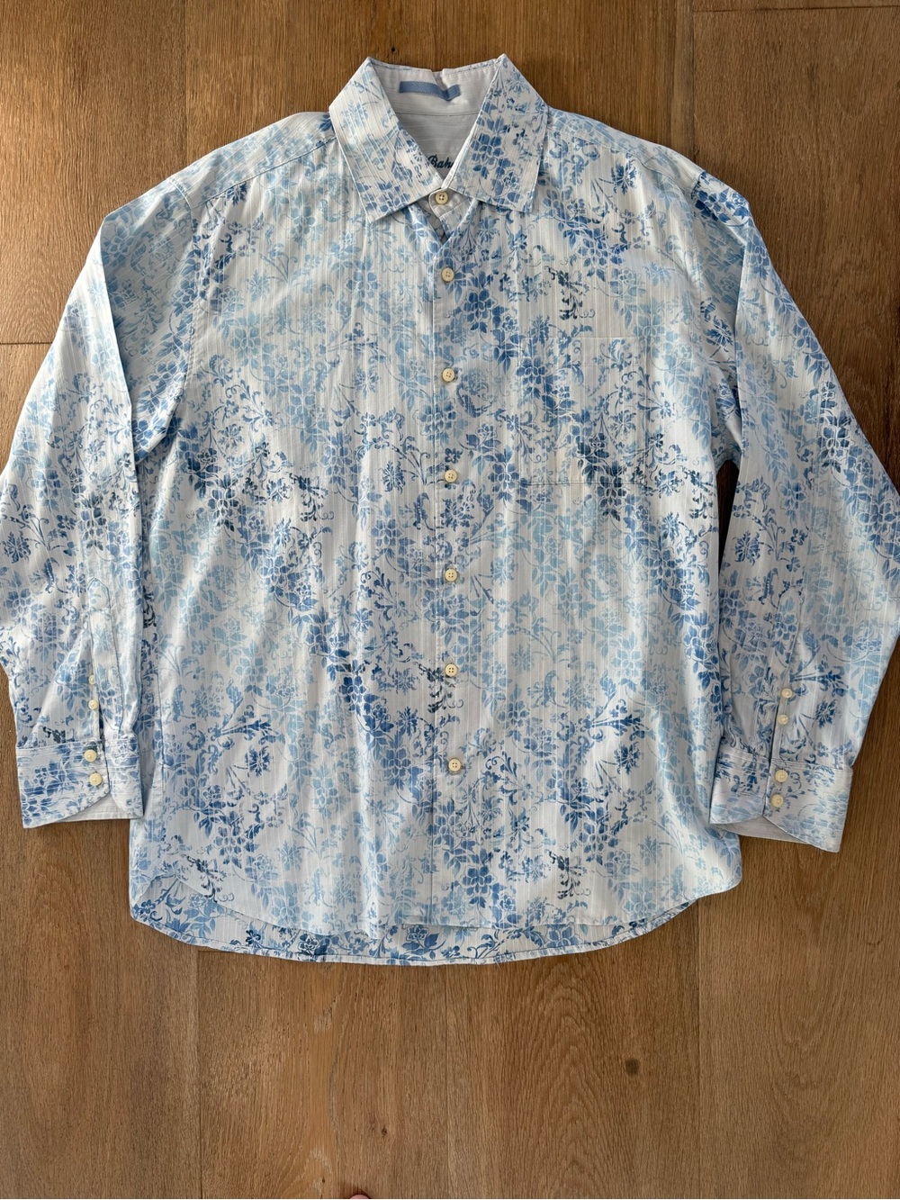 Tommy Bahama Blue Floral Long-Sleeve Button-Down Shirt